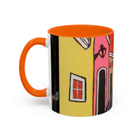 SAN SEBASTIAN2.0 Colorful Canal Houses Accent Coffee Mug — Bright European Street Art Ceramic Mug (11/15oz)