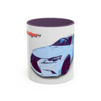 IS300 Car Lover Accent Coffee Mug – White Sports Sedan Design (11oz & 15oz)