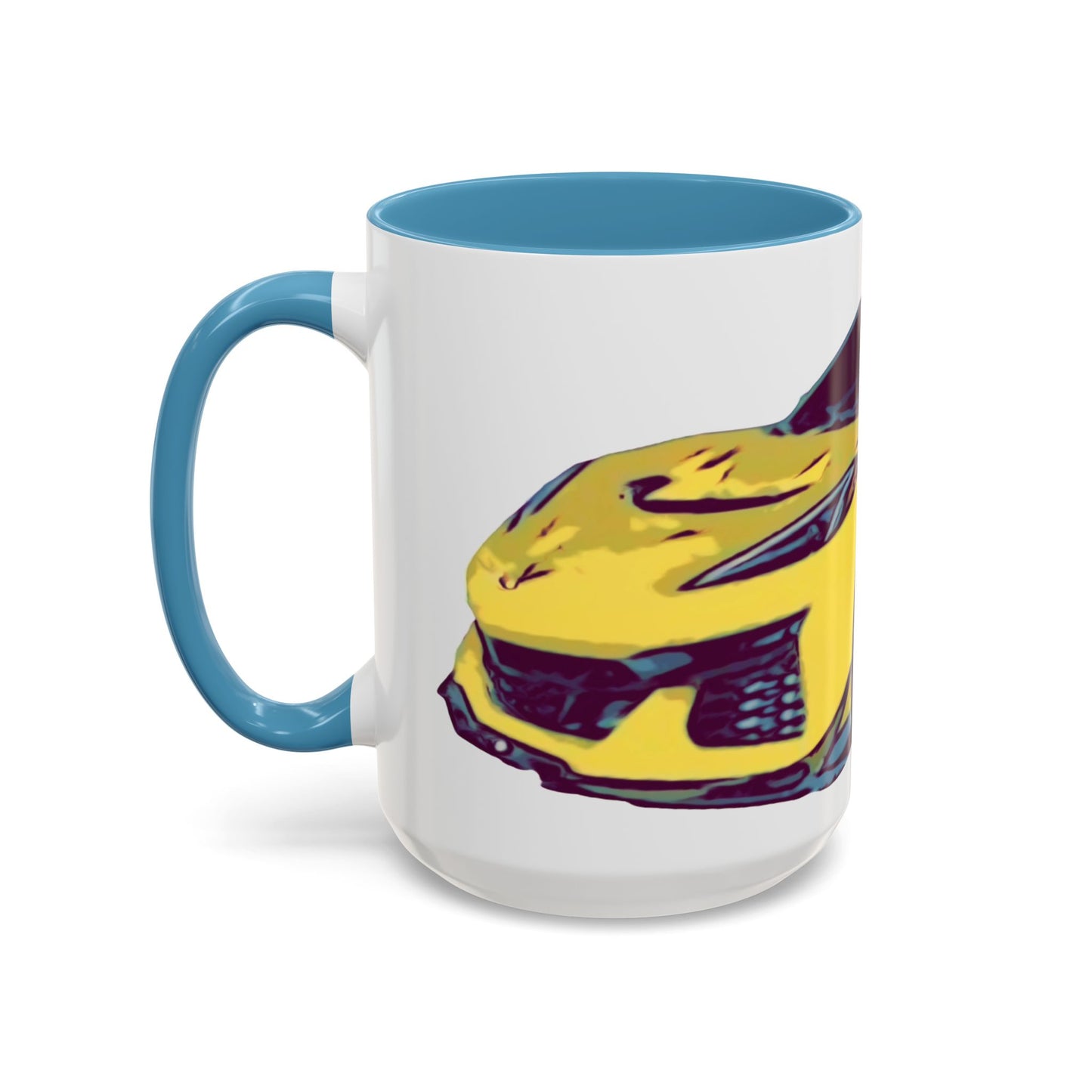 ZR1 Lover Coffee Mug — Yellow Sports Car & Boston Terrier Accent Mug (11/15 oz)