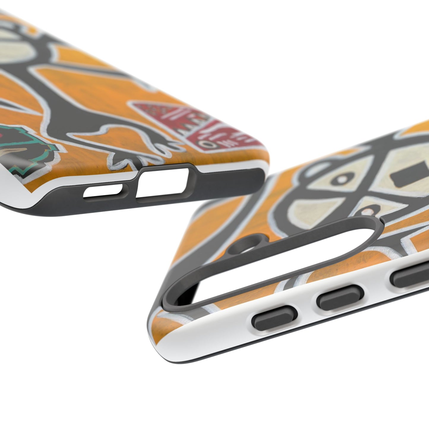 Abstract TAINO  Tribal Art Phone Case – Bold Orange Graphic Protective Cover