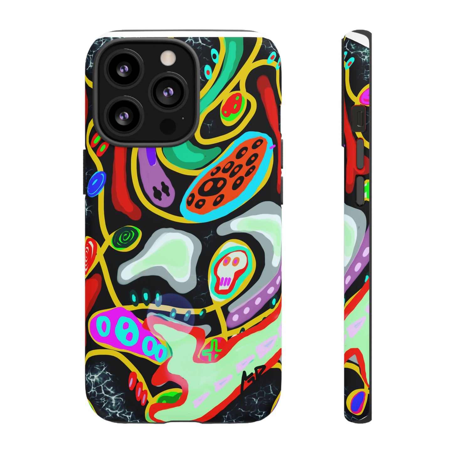CRAZY4  Abstract Neon Skull Phone Case — Colorful Psychedelic Protective Cover