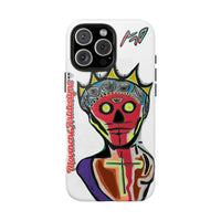 Artistic Crown KING GRAY  Skull Tough Phone Case — Colorful Abstract Guardian Design