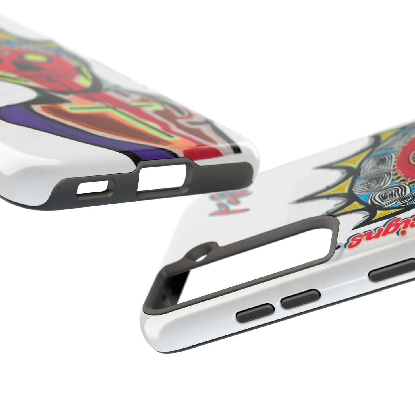Artistic Crown KING GRAY  Skull Tough Phone Case — Colorful Abstract Guardian Design