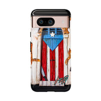 Puerto Rican Flag Phone Case - Rustic Coquí Door Design Tough Case