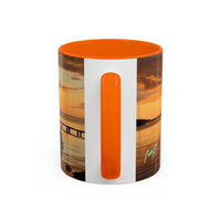 Sunset Harbor Coffee Mug — Golden Beach Sunrise Accent Mug (11/15oz)