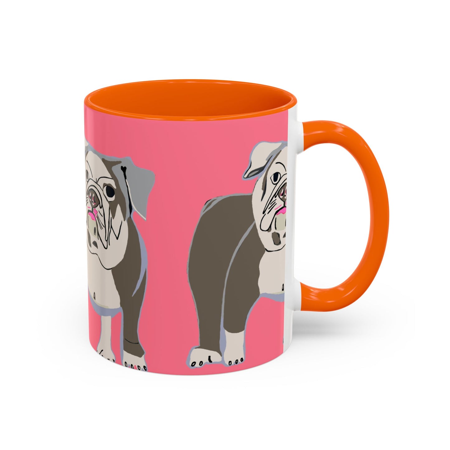Bulldog Accent Coffee Mug — Cute Pink Dog Lover Mug (11/15oz)