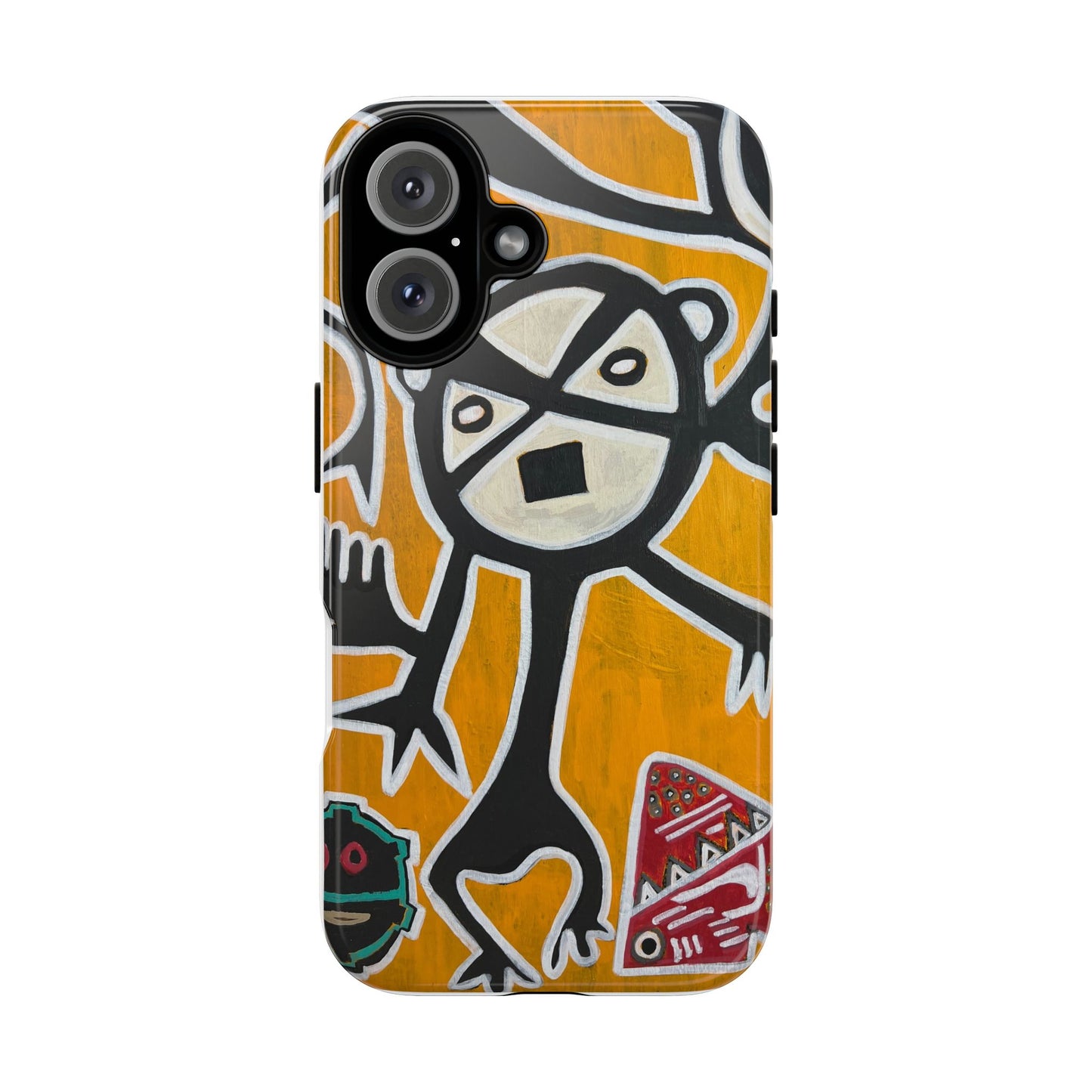 Abstract TAINO  Tribal Art Phone Case – Bold Orange Graphic Protective Cover