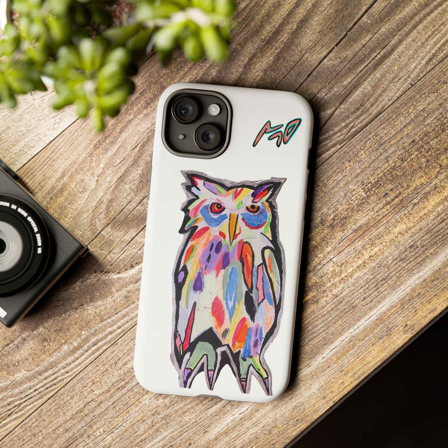 Colorful Owl Phone Case — Artistic Owl Illustration Tough Case