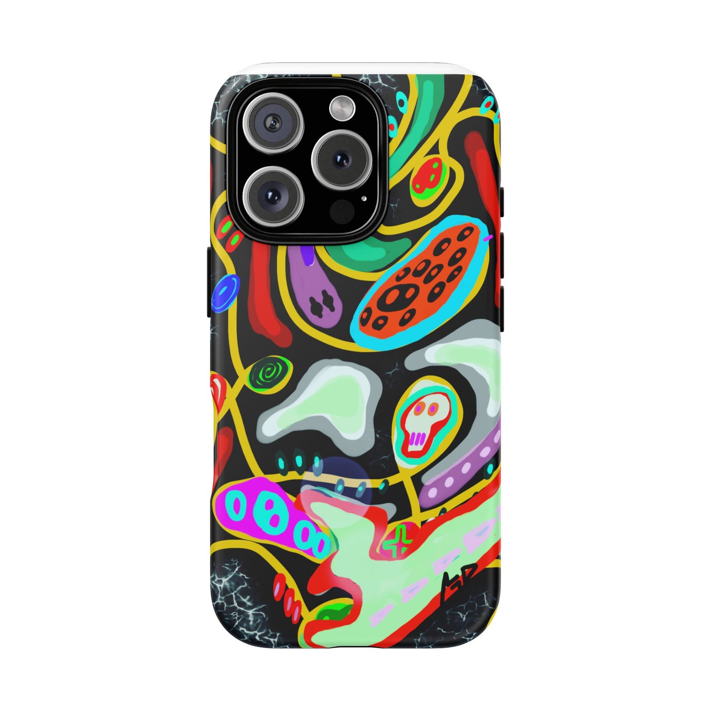 CRAZY4  Abstract Neon Skull Phone Case — Colorful Psychedelic Protective Cover