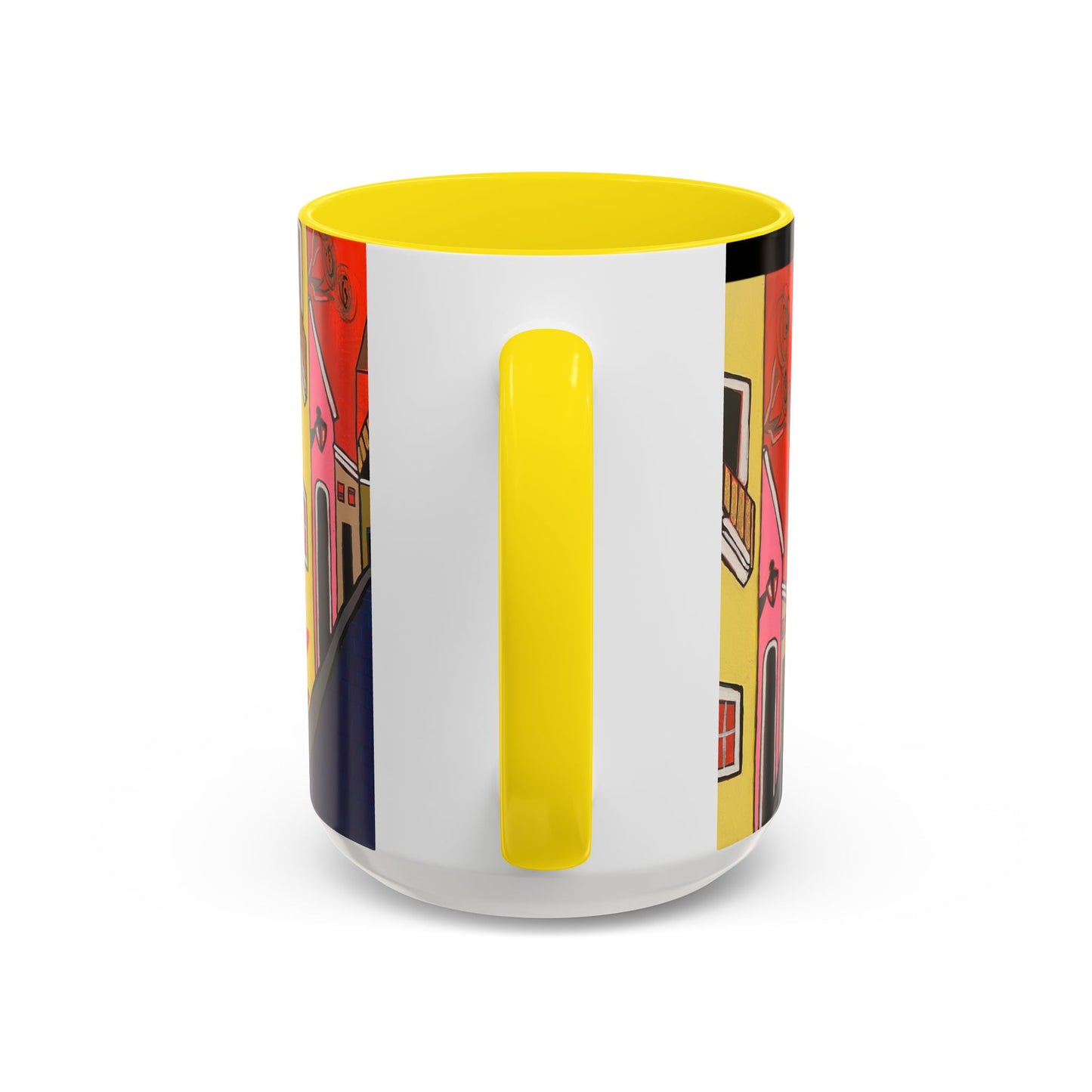SAN SEBASTIAN.  Colorful Street Scene Accent Coffee Mug — Vibrant Urban Art Ceramic Mug (11/15oz)