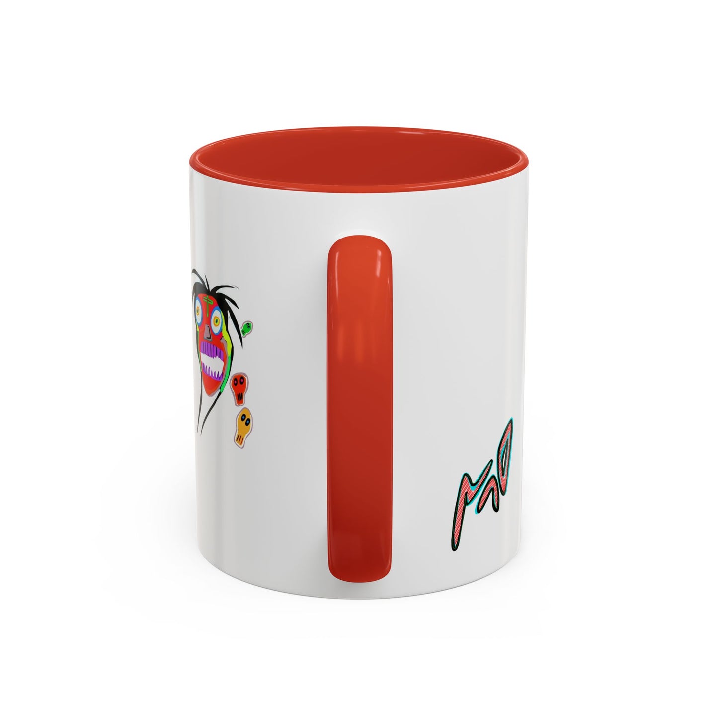 Colorful Tribal Mask Coffee Mug — Vibrant Skull Art Accent Mug (11/15oz)