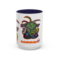 Colorful RYDER.   Abstract Jester Accent Coffee Mug — MovinchiArtDesigns