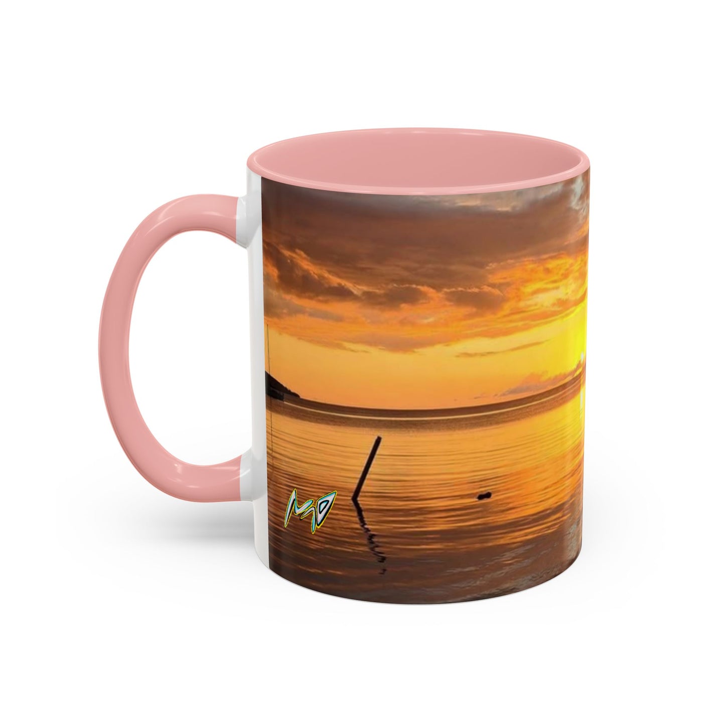 Sunset Harbor Coffee Mug — Golden Beach Sunrise Accent Mug (11/15oz)