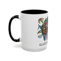 Colorful Shark Attack  Fish Accent Coffee Mug — Bold Nautical Art 11/15oz