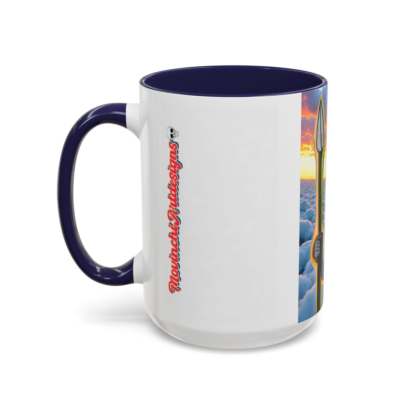 Surreal VINCENT Tribal Warrior Accent Coffee Mug — Colorful Skull Art 11/15oz
