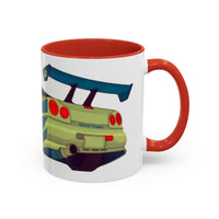 R34  Racing Skyline Accent Coffee Mug — Fast Car Drift Design (11/15oz)