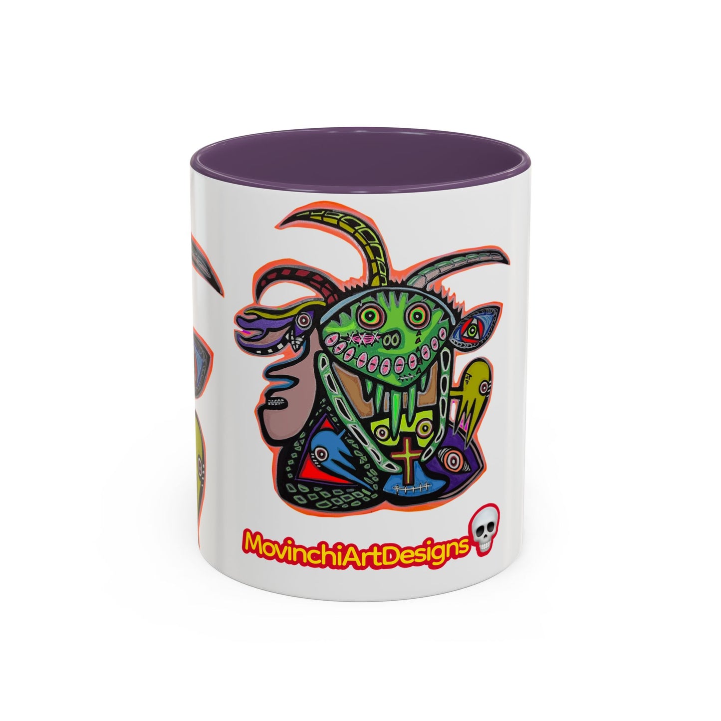Colorful RYDER.   Abstract Jester Accent Coffee Mug — MovinchiArtDesigns