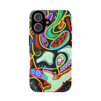 CRAZY4  Abstract Neon Skull Phone Case — Colorful Psychedelic Protective Cover