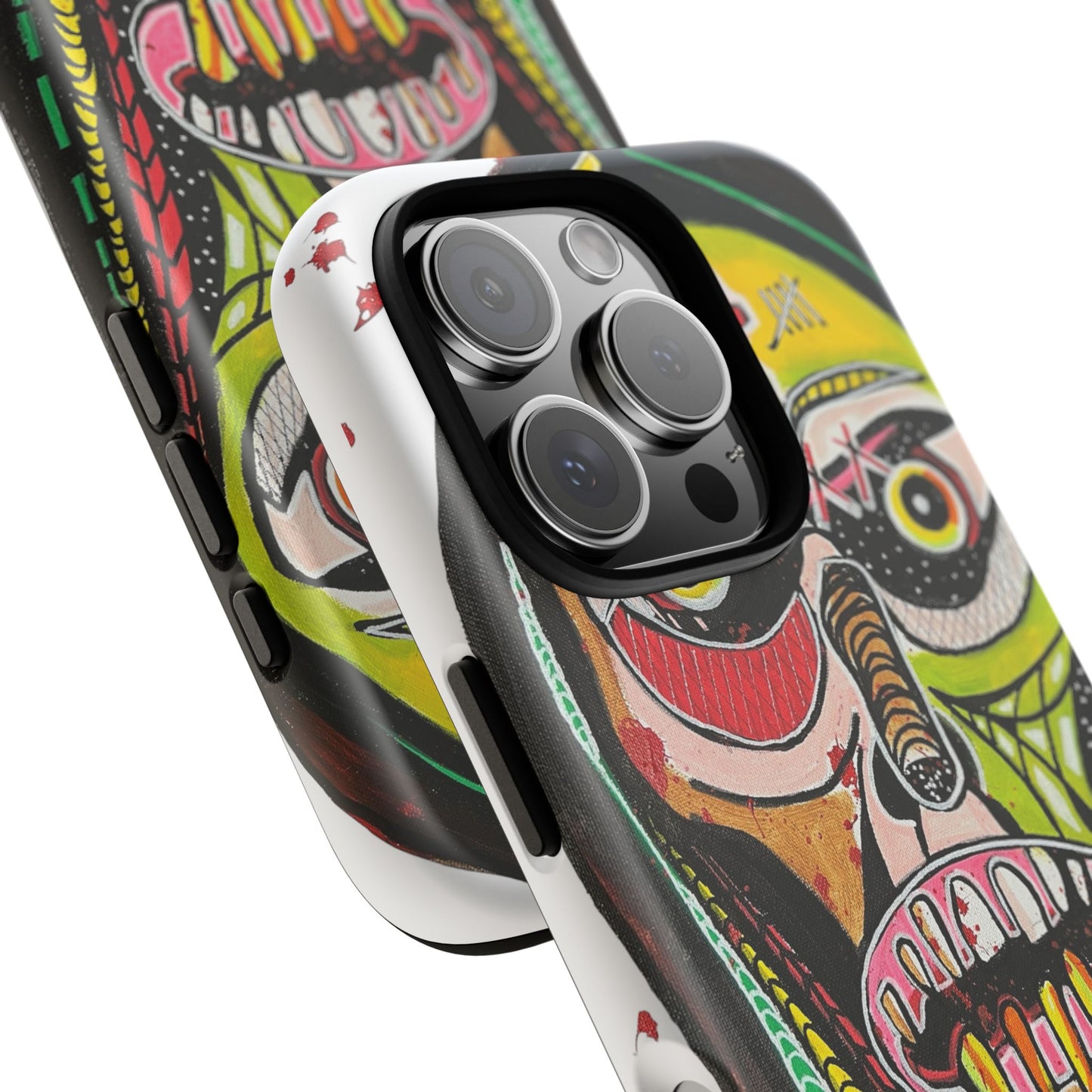 KUNTA.  Abstract Tribal Skull Phone Case — Colorful Street Art Protective Cover