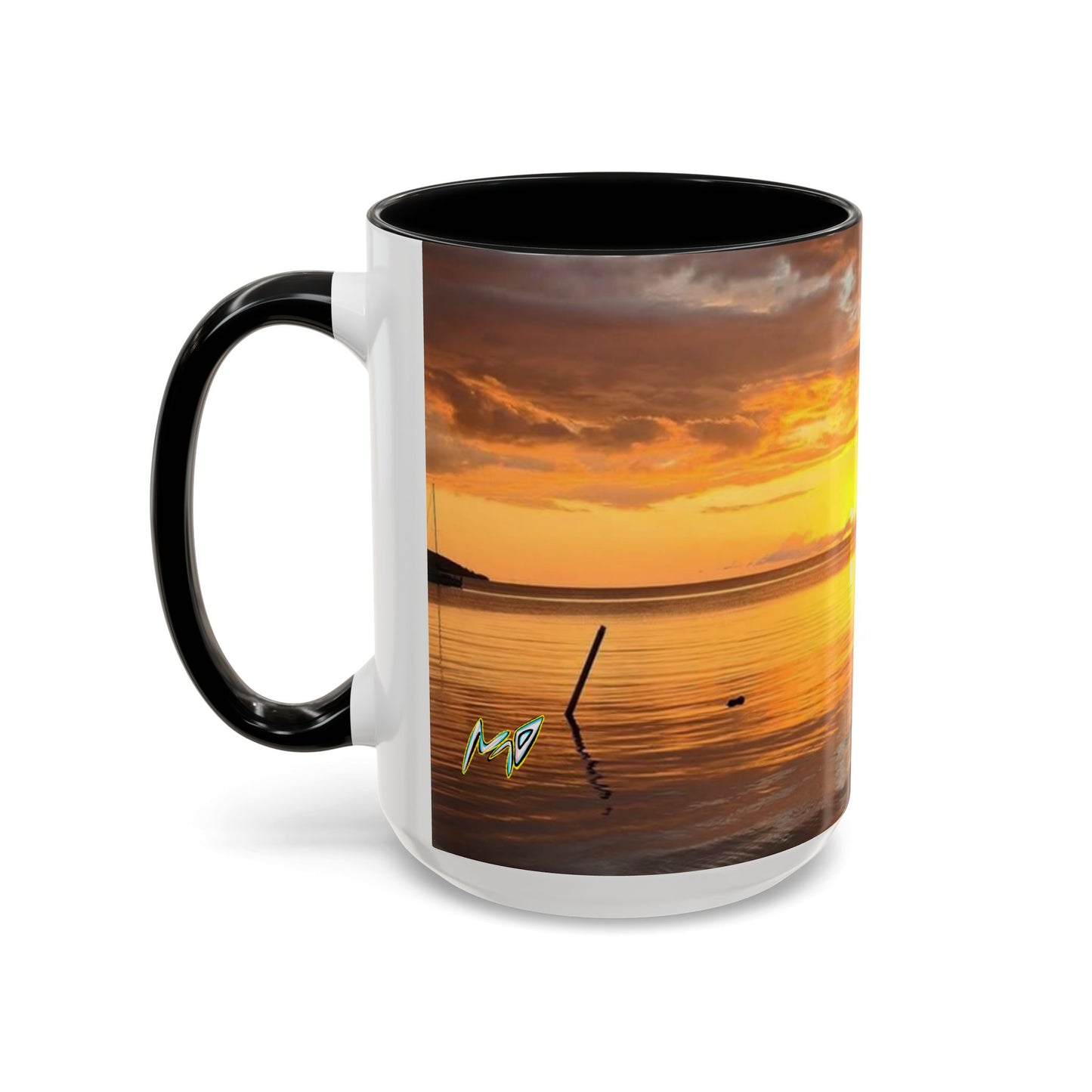 Sunset Harbor Coffee Mug — Golden Beach Sunrise Accent Mug (11/15oz)