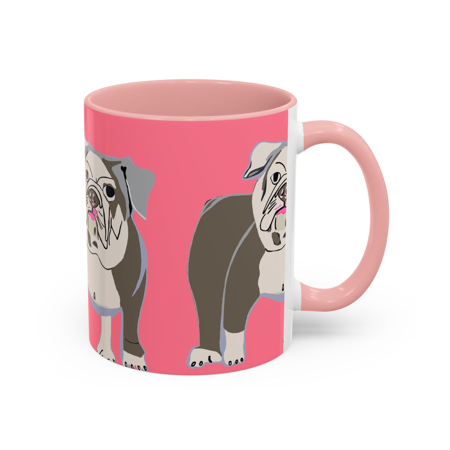 Bulldog Accent Coffee Mug — Cute Pink Dog Lover Mug (11/15oz)