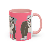 Bulldog Accent Coffee Mug — Cute Pink Dog Lover Mug (11/15oz)