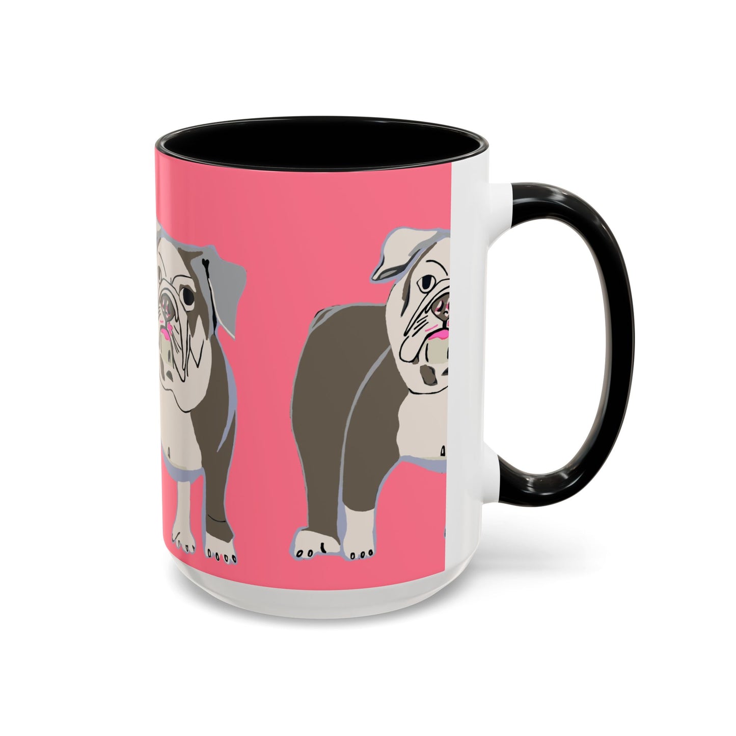 Bulldog Accent Coffee Mug — Cute Pink Dog Lover Mug (11/15oz)