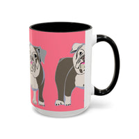 Bulldog Accent Coffee Mug — Cute Pink Dog Lover Mug (11/15oz)