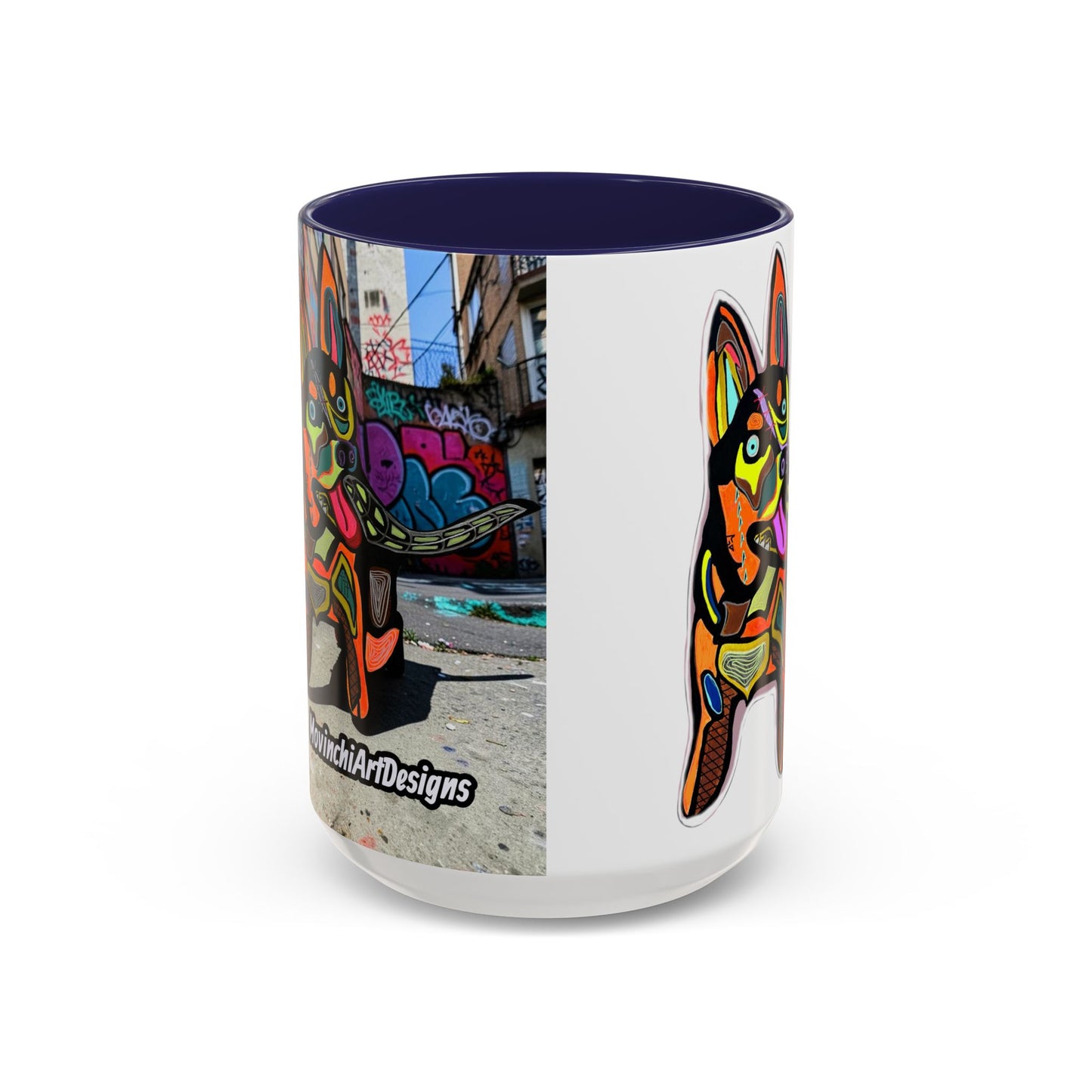 Colorful Pop Art Dog Accent Coffee Mug — Vibrant French Bulldog Design (11/15 oz)