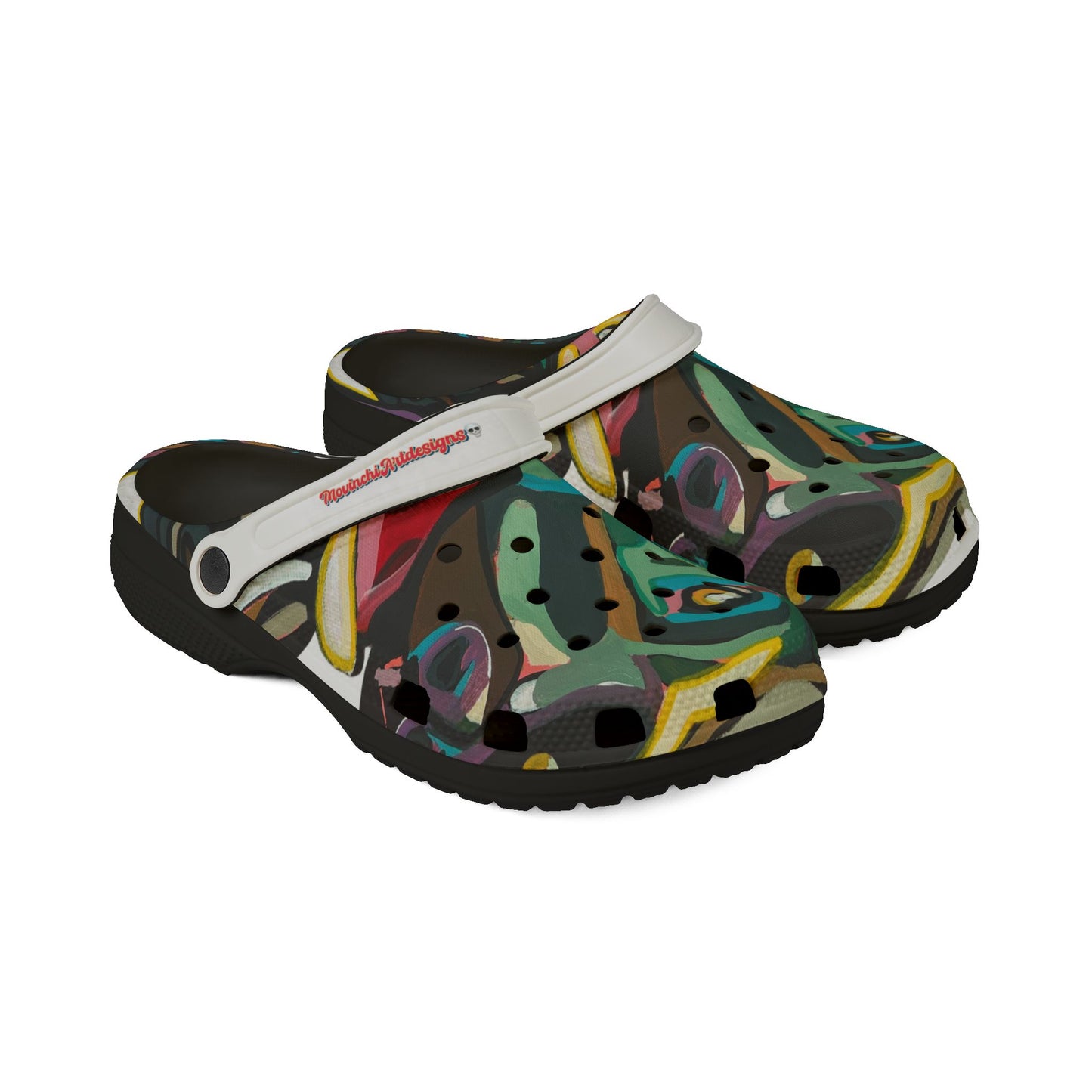 MIA SOFIA  Colorful Abstract EVA Clogs — Artistic Garden Slip‑Ons