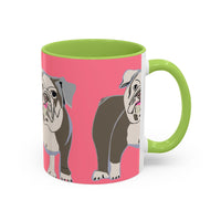 Bulldog Accent Coffee Mug — Cute Pink Dog Lover Mug (11/15oz)
