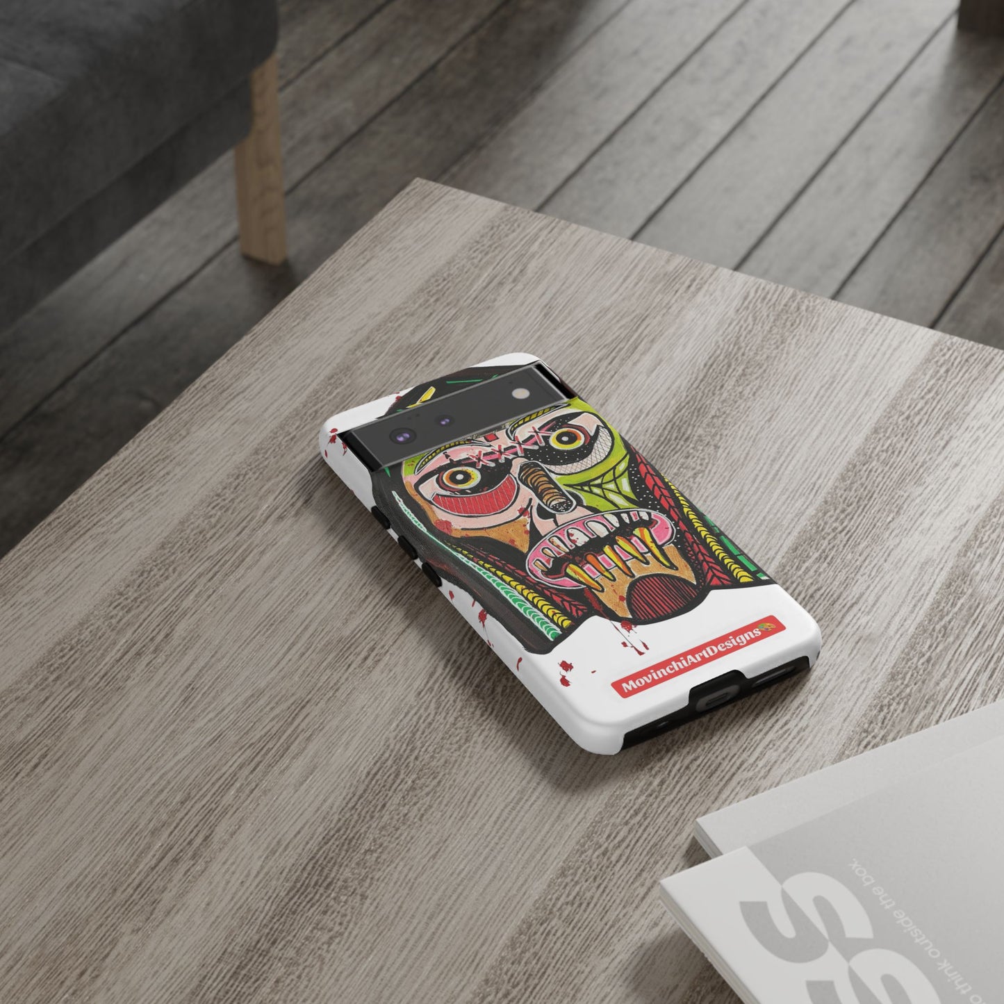 KUNTA.  Abstract Tribal Skull Phone Case — Colorful Street Art Protective Cover