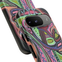 HEART ATTACK Abstract Neon Face Tough Phone Case – Vibrant Art Phone Cover