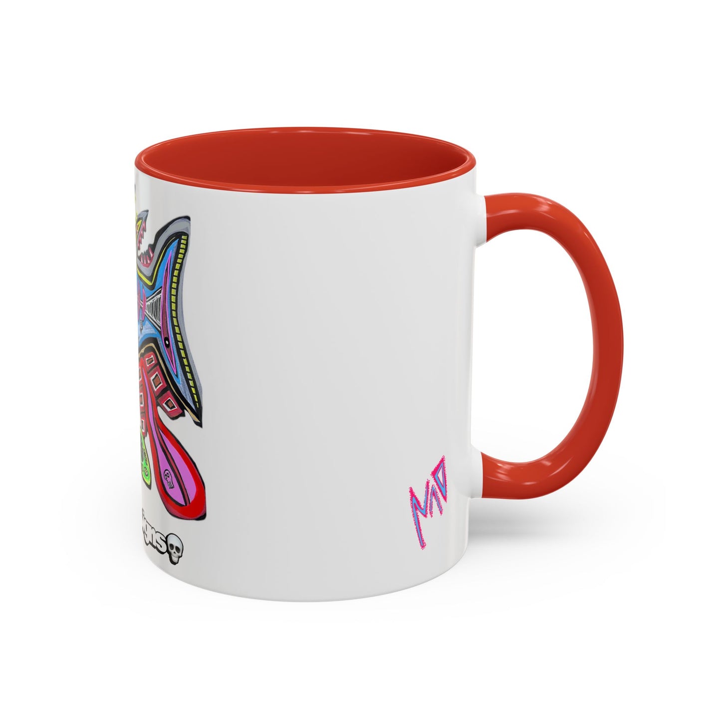 Colorful Shark Attack  Fish Accent Coffee Mug — Bold Nautical Art 11/15oz