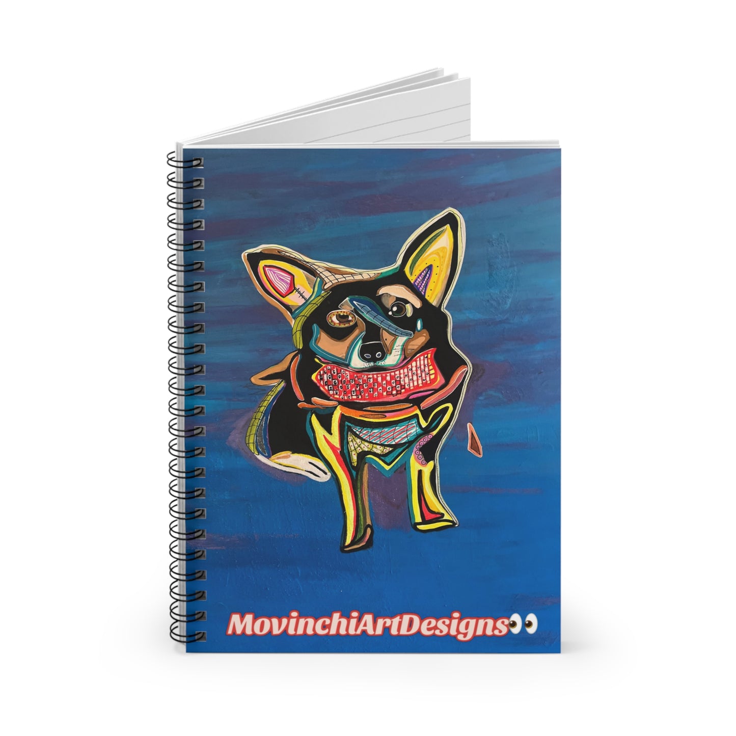 Corgi Pop Art Spiral Notebook — Colorful Dog Journal (MovinchiArtDesigns)
