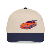 2JZ.  Retro Orange Sports Car Baseball Cap — Vintage JDM Supra Snapback