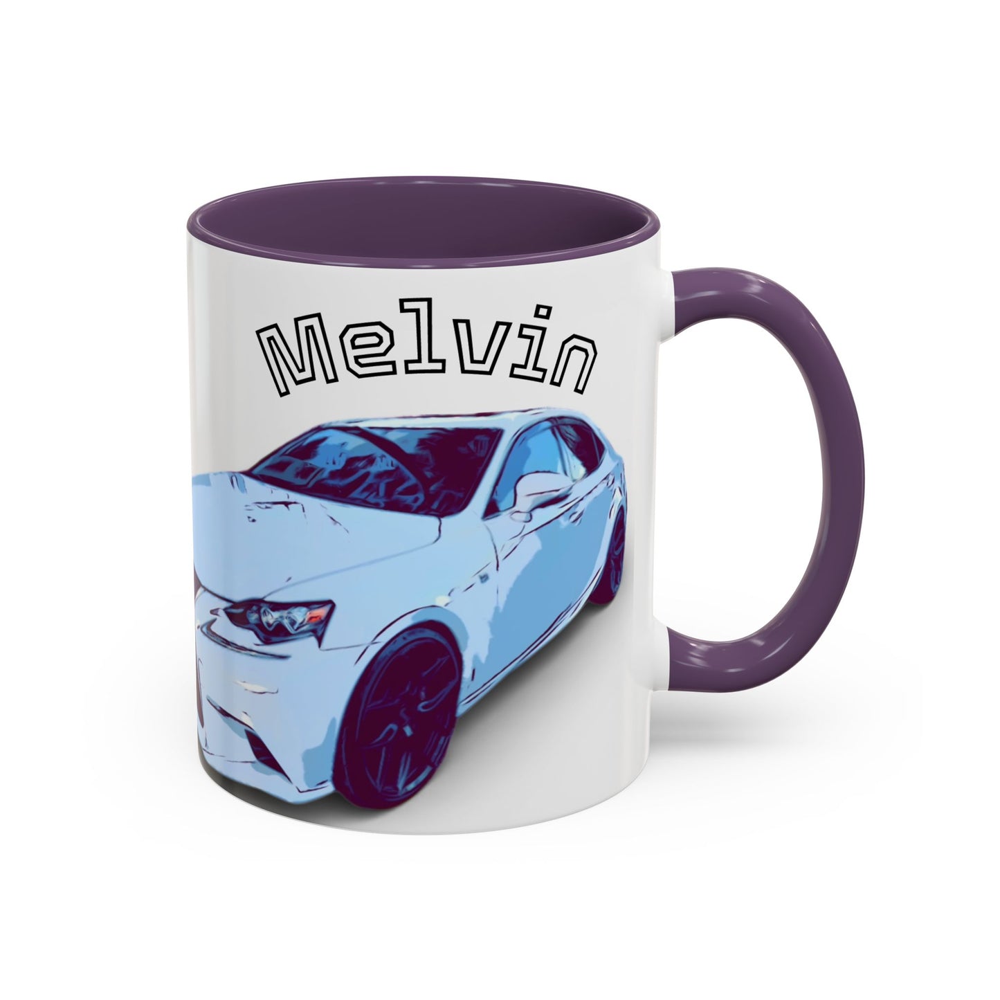 MELVIN.  Personalized Car Coffee Mug — 'Melvin' Sports Car Accent Mug (11/15oz)