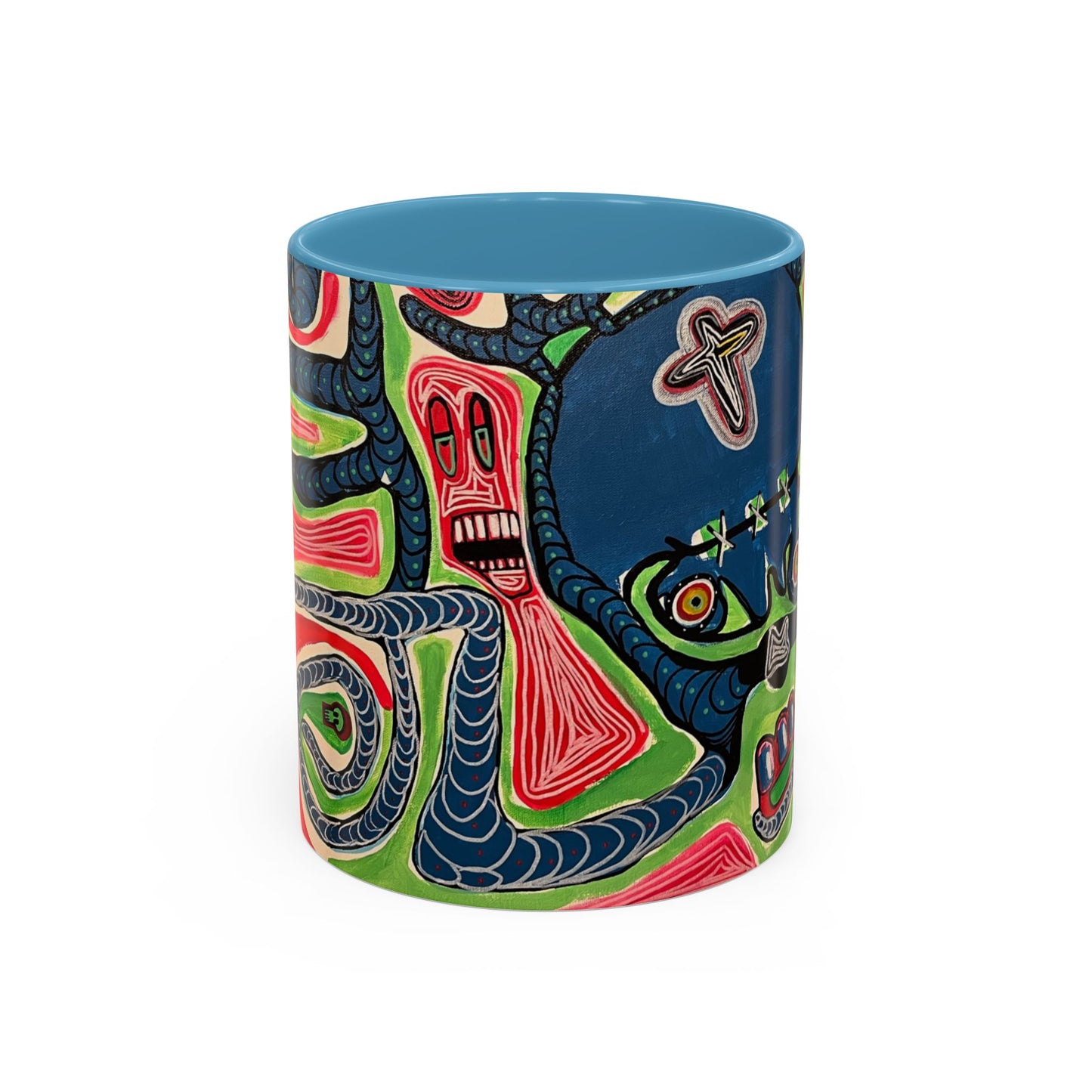 AFTER LIFE2.0  Abstract Neon Doodle Coffee Mug — Colorful Surreal Art Accent Mug (11/15oz)
