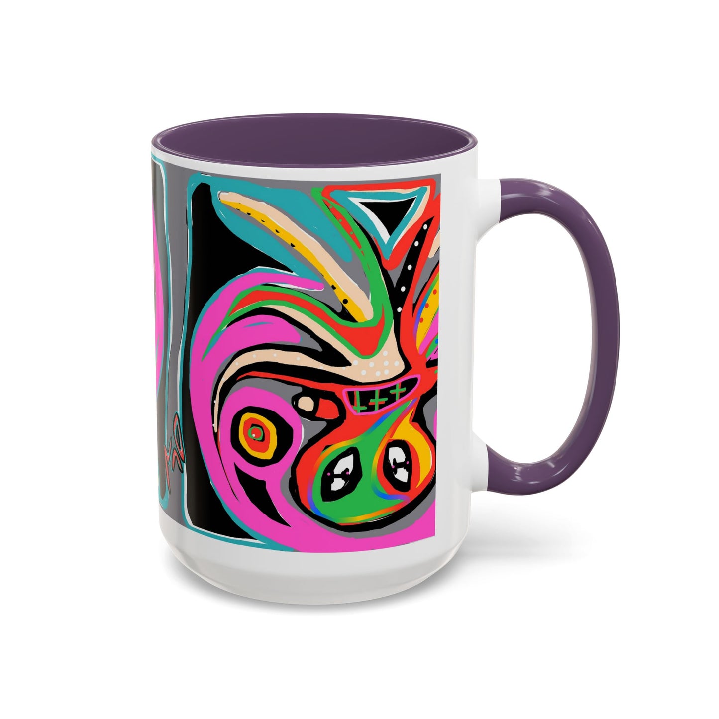 Abstract Neon octopussy Coffee Mug — Colorful Pop Art Accent Mug (11/15oz)
