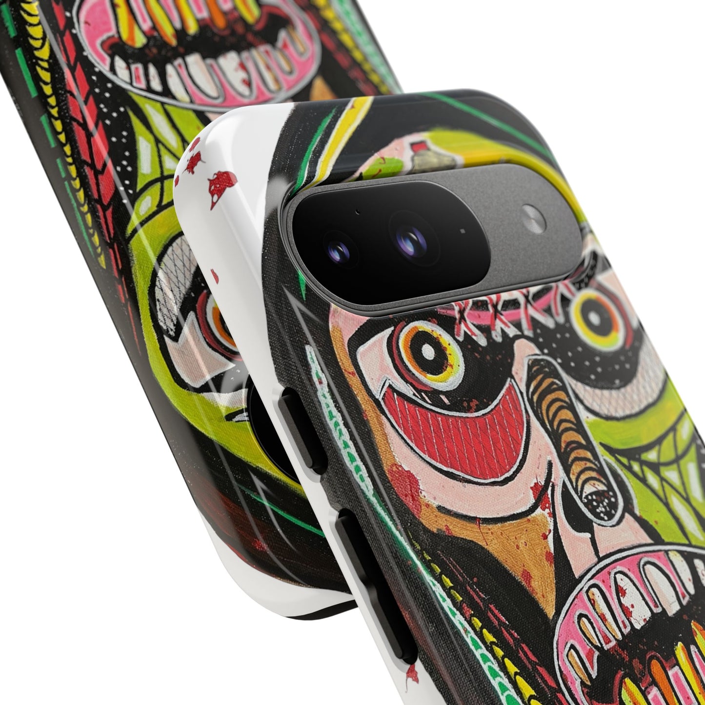 KUNTA.  Abstract Tribal Skull Phone Case — Colorful Street Art Protective Cover