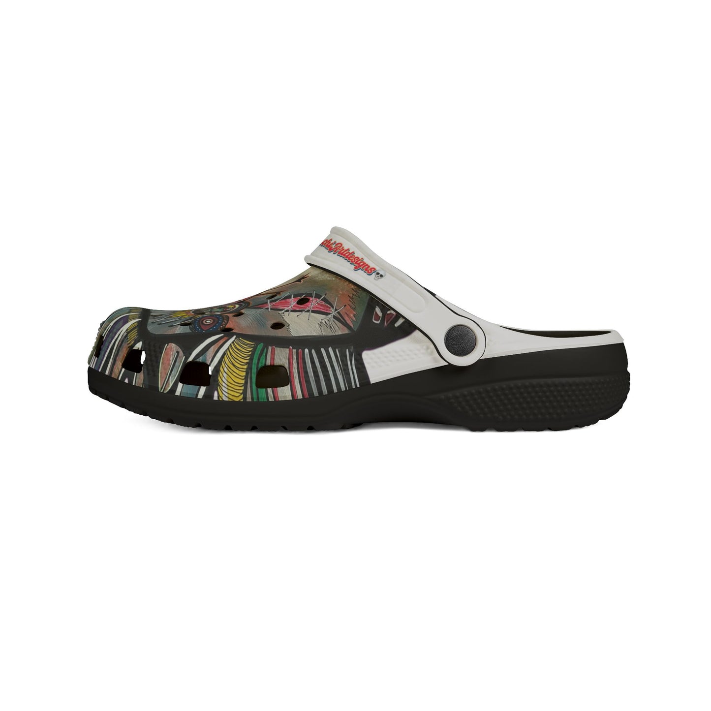 Artistic Tribal Mask EVA Foam Clogs - Printed Slip-On Garden Shoes