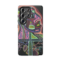 HEART ATTACK Abstract Neon Face Tough Phone Case – Vibrant Art Phone Cover
