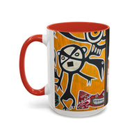 Puerto Rico Flag Coffee Mug — Rustic Street Art Accent Mug (11/15 oz)