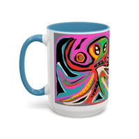 Abstract Neon octopussy Coffee Mug — Colorful Pop Art Accent Mug (11/15oz)