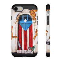 Puerto Rican Flag Phone Case - Rustic Coquí Door Design Tough Case