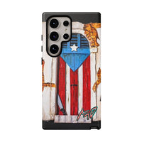 Puerto Rican Flag Phone Case - Rustic Coquí Door Design Tough Case