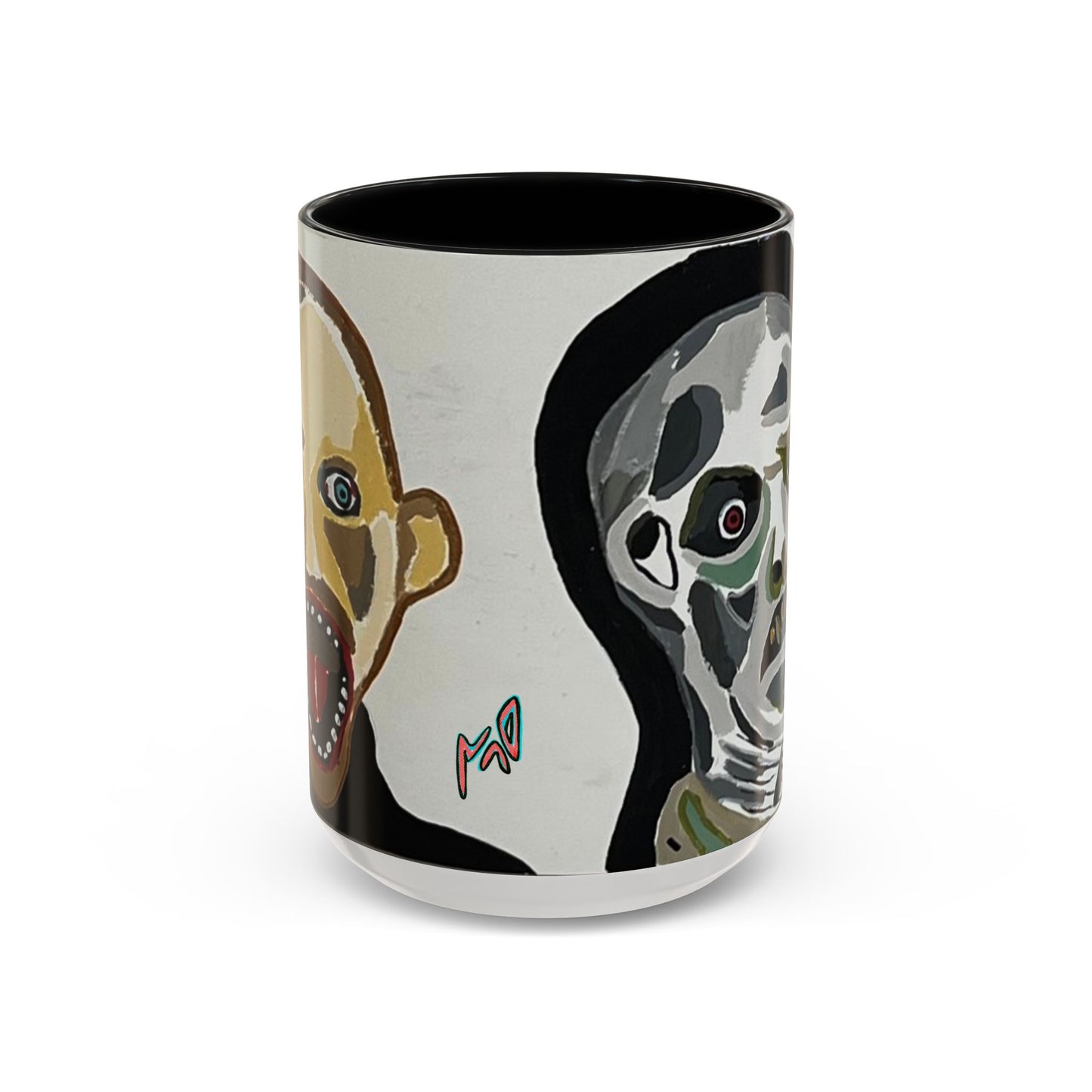 3 amigos Creepy Masked Faces Accent Coffee Mug – Horror Art 11/15oz