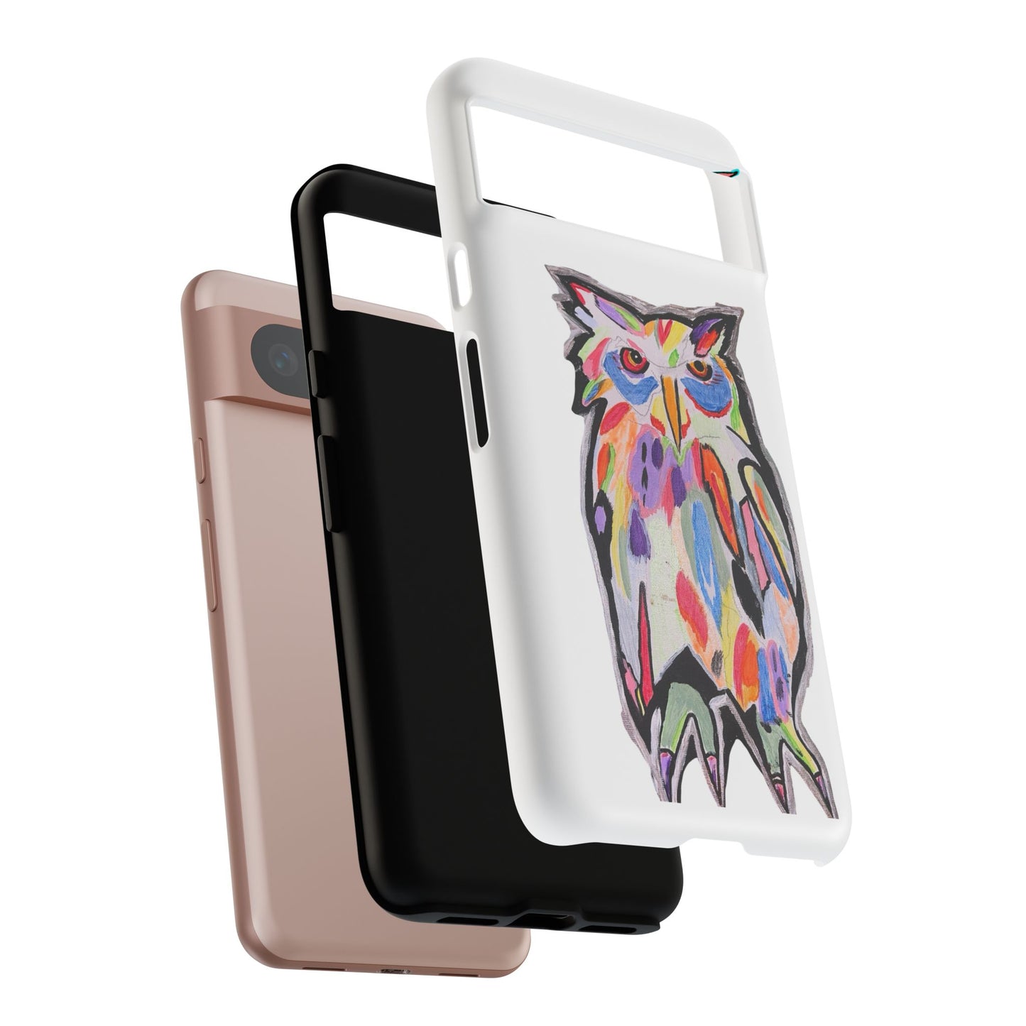 Colorful Owl Phone Case — Artistic Owl Illustration Tough Case