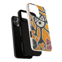 Abstract TAINO  Tribal Art Phone Case – Bold Orange Graphic Protective Cover