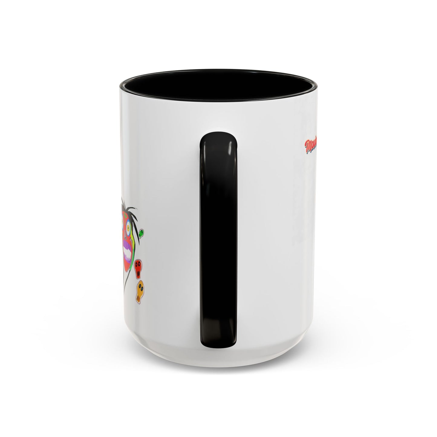 Skullface Accent Coffee Mug — Colorful Day of the Dead Pop Art (11/15oz)